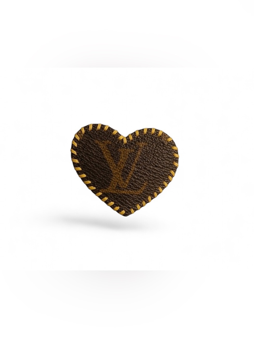 Upcycled Louis Vuitton Brown Monogram Heart Patch Accessory